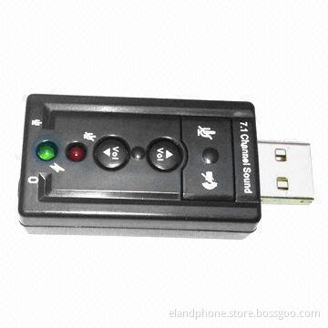USB External 7.1-channel Audio PC Sound Card Adapter in Plug-and-play Function, USB 2.0 Full-speed